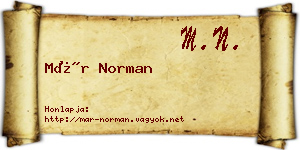 Már Norman névjegykártya